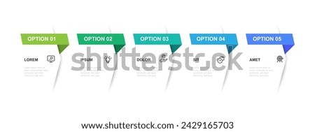 Vector template infographic with 5 step layout suitable for web presentation and business information [[stock_photo]] © 