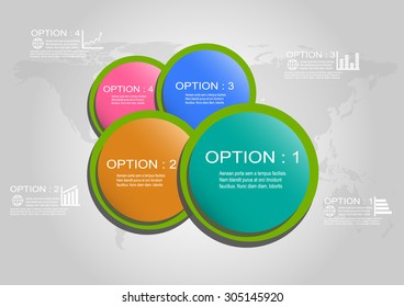 Vector template Infographic circle grey background.vector illustration