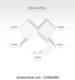 Vector template for infographic cube style  white color balance