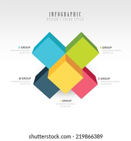 Vector template for infographic cube style