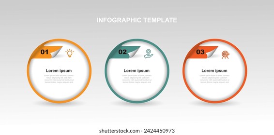 Vector template infographic element with 3 step or option suitable for web presentation and business information