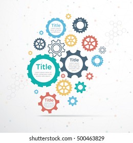 vector template Infographic with gear chain. Gears vector design, Gear Infography