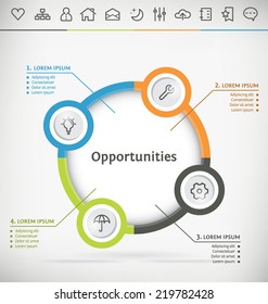 Vector Template for Infographic with Icon Set