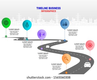 Business Road Map Timeline Infographic City Stock Vector (Royalty Free ...