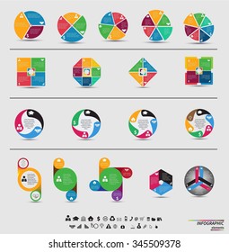 Vector template infographic for your business presentation, diagram and graph with text areas. Business concept with  options, parts, steps or processes. Data visualization.