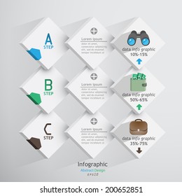vector template infographics / three-dimensional squares data / web element