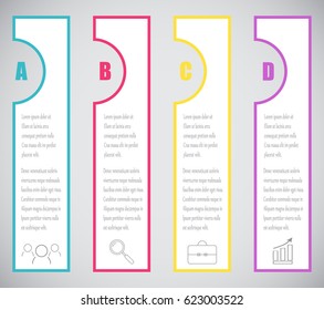 Vector template infographics.Four colored banner.