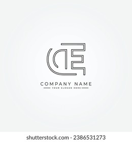 Vector Template for Initial Letter DE Logo - Elegant Monogram Logo for Alphabet D and E