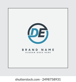 Vector Template for Initial Letter DE Logo - Elegant Monogram Logo for Alphabet D and E