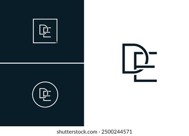 Vector Template for Initial Letter DE Logo - Elegant Monogram Logo for Alphabet D and E