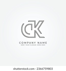 Vector Template for Initial Letter DK Logo - Elegant Monogram Logo for Alphabet D and K