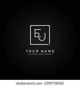 Vector Template for Initial Letter EU Logo - Elegant Monogram Logo for Alphabet E and U