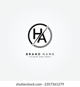 Vector Template for Initial Letter HA Logo - Elegant Monogram Logo for Alphabet H and A