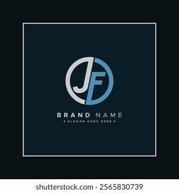 Vector Template for Initial Letter JF Logo - Elegant Monogram Logo for Alphabet J and F