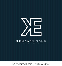 Vector Template for Initial Letter KE Logo - Elegant Monogram Logo for Alphabet K and E