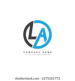 Vector Template for Initial Letter LA Logo - Elegant Monogram Logo for Alphabet L and A