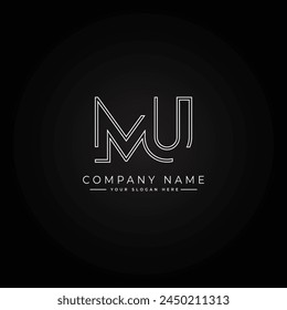 Vector Template for Initial Letter MU Logo - Elegant Monogram Logo for Alphabet M and U