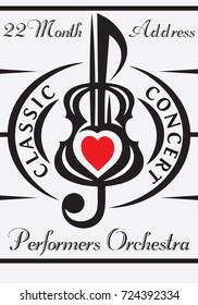 vector template for invitation to concert of classical music.