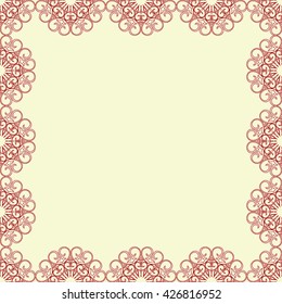 Vector template for invitation, greeting card and more with decorative background made of mandala.