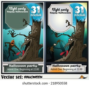 Vector template invitation to a party celebrating Halloween 