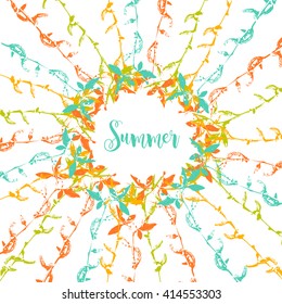 Vector template invitations. Frame of willow.