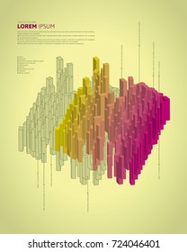 Vector template with isometric illustration for an event poster, flayer or info-graphics.