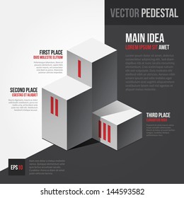 Vector template with isometric pedestal. EPS10.