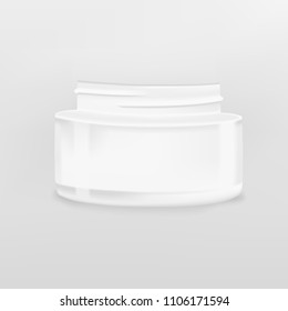 Vector template jar with cream. Mock up for design. Vector illustration.