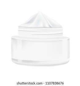 Vector template jar with cream. Mock up for design. Vector illustration.