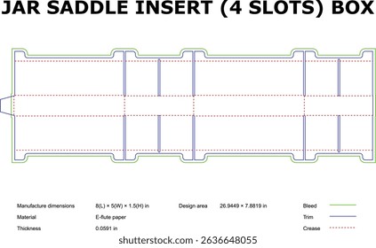Vector template of jar saddle insert cardboard box packaging design layout