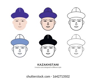 Vector template for Kazakhstani men design 