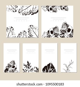 Vector template label with hand draw wild flowers and herbs. Layout, mockup design for cosmetics, store, natural and organic products