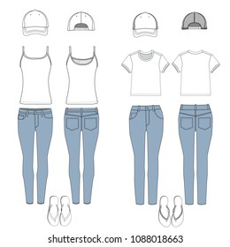 Vector template of Ladies outfit set