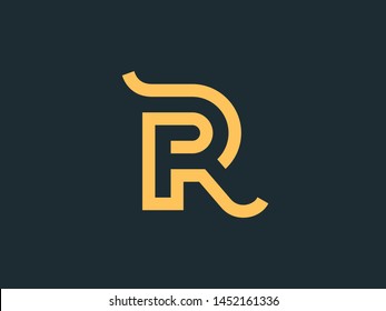 Vector template letter R. The design of the sign in a linear style.