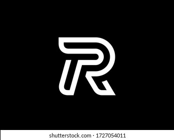 Vector template letter R. The design of the sign in a linear style.