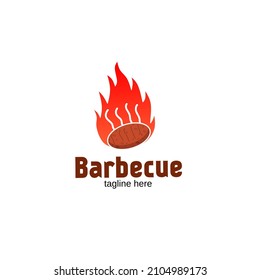 Vector template logo barbecue and fire