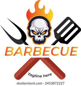 Vector template logo barbecue and fire