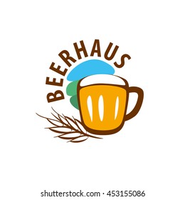 vector template logo beer glass. Vector illustration
