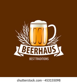 vector template logo beer glass. Vector illustration