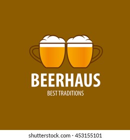 vector template logo beer glass. Vector illustration