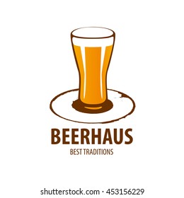 vector template logo beer glass. Vector illustration