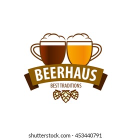 vector template logo beer glass. Vector illustration