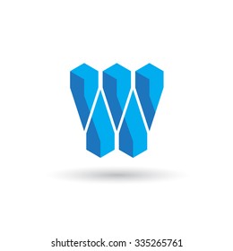 Vector template logo design letter W.