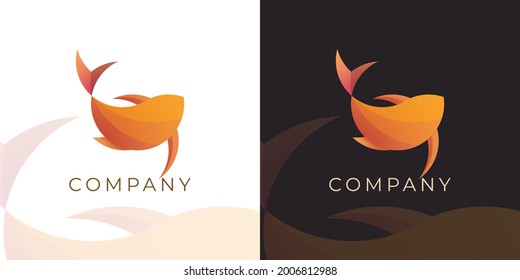 vector template logo fish of the sea, fishing, sea