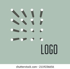 Vector Template For A Logo In The Form Of A Square Matrix Of Cylindrical Rods Directed At The Viewer 