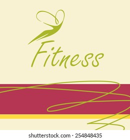 Vector template logo for a sports hall, fitness. The figure of a woman.