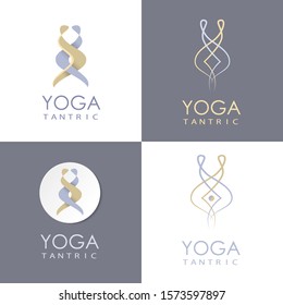 Vector template of logo Tantra Yoga. Yoga, meditation and relax.
