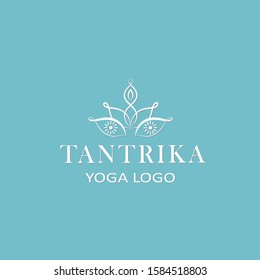 Vector template of logo Tantra Yoga. Yoga, meditation and relax.