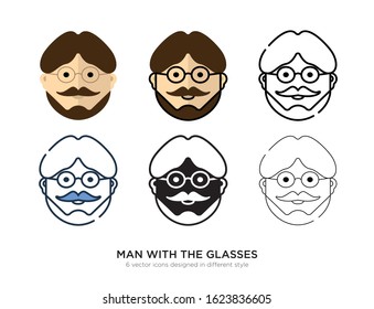 Vector template for man with glasses design with luxury seamless pattern!