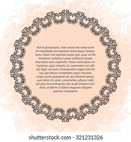 Vector template with mandala.  Geometric background. Card or invitation collection.  Islam, Arabic, Indian, ottoman motifs.